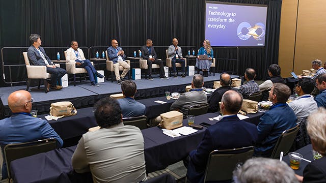 Image of the panelists on stage at DAC 2025