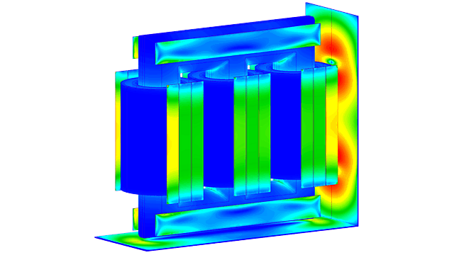 A visual of AC electromagnetic simulation.
