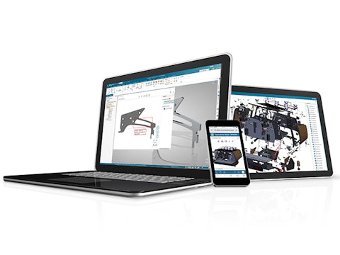 Teamcenter Share visualizzato su laptop, dispositivi mobili e tablet