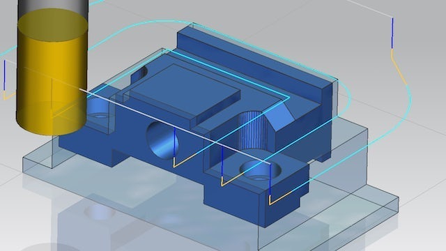 Graphic of a machine part created NX