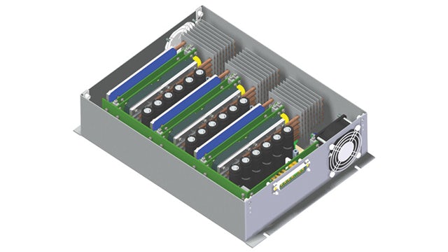 Optimized housing, component and assembly design in a power supply for aerospace applications with space limitations. (Image: Brunner.)