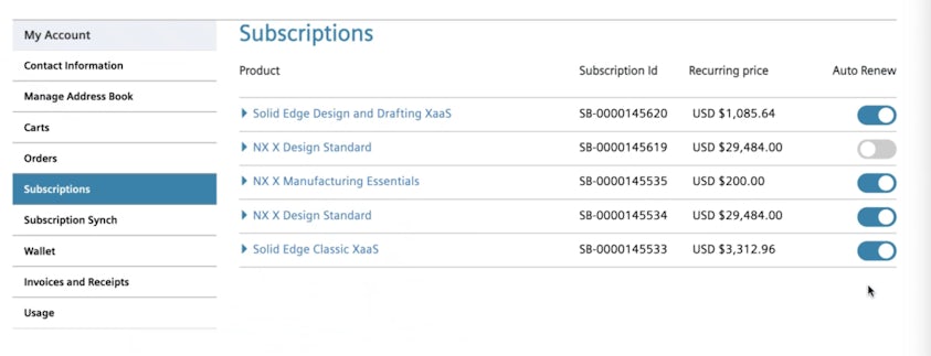 Screenshot for MyAccount