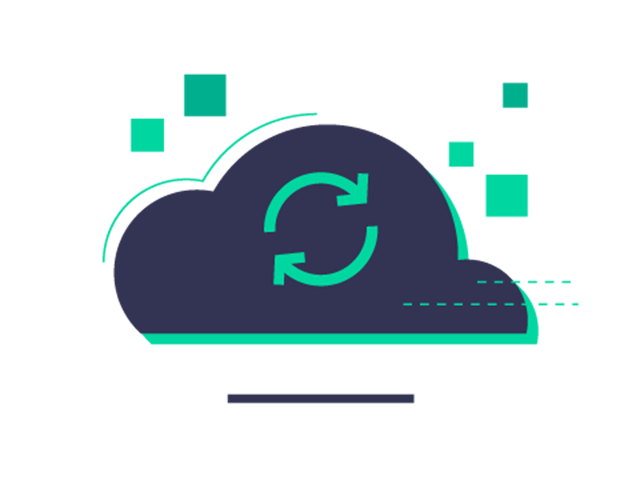 插图为数据漂动在云的周围或穿过云。