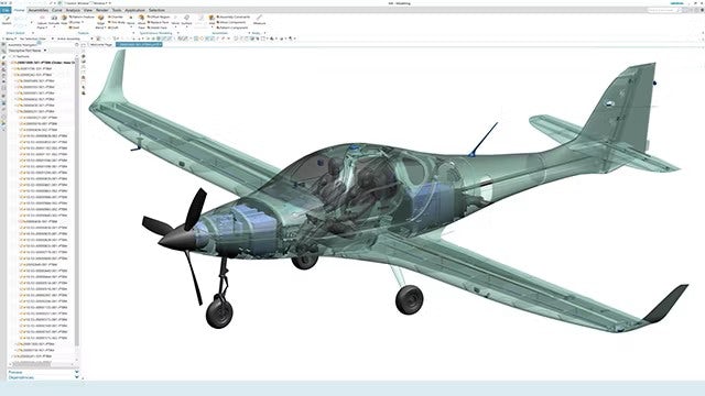 A composite plane design in an NX window