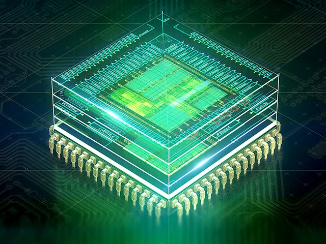 3D rendering of an IC chip | Calibre Pattern Matching technology supports advanced verification flows at all major foundries. 