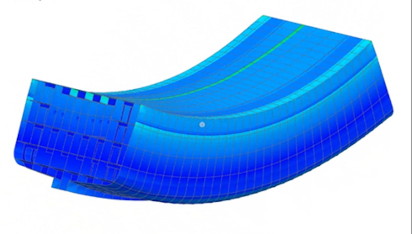 Simcenter 3D - Marine - Boat super structure flection.