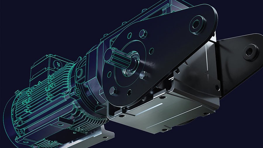 Un digital twin di un componente del motore di un macchinario industriale.