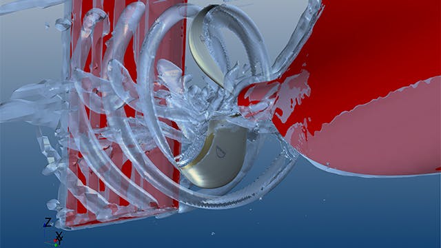 潜水艦設計では、深淵ファンで自航をシミュレーションし、設計上重要な運航条件を解析します。