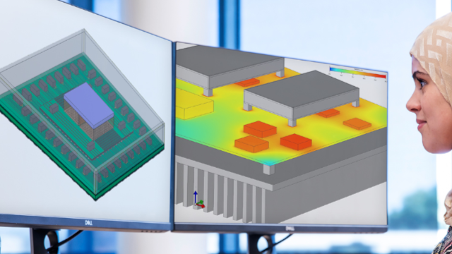 Embeddable BCI-ROM model before export as a detailed thermal model (left) and then used in a system level thermal model (right)