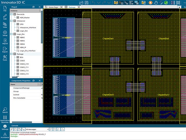 A screen shot of the Innovator3D IC canvas