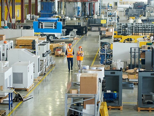 组件制造商车间。