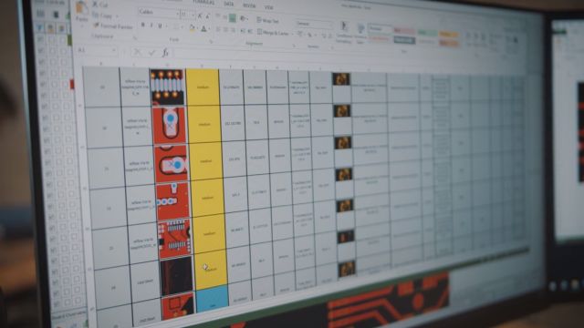 图为在电脑屏幕上使用 Valor Process Preparation 软件进行制造规则和违例设计