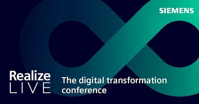 The Siemens Realize LIVE digital transformation conference logo for the user community software event.