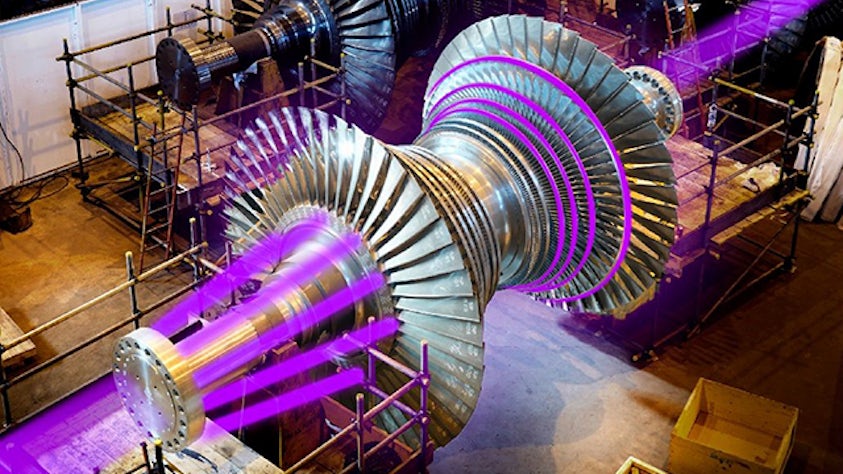 Une turbine dans une usine de pneus.