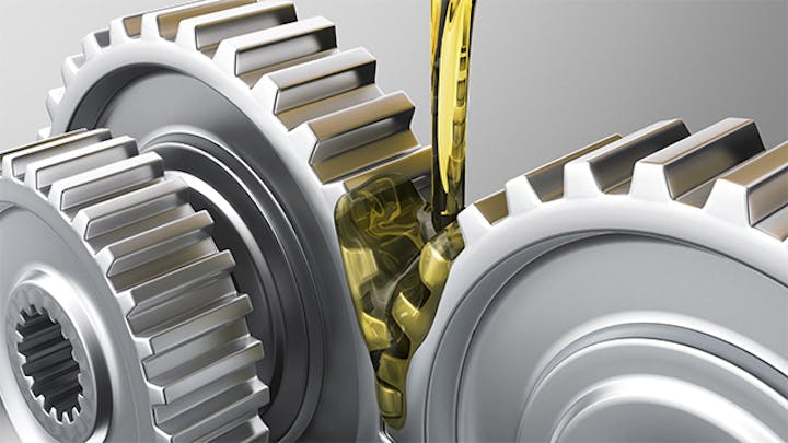 Oil poured on gears representing mechanical system simulation.