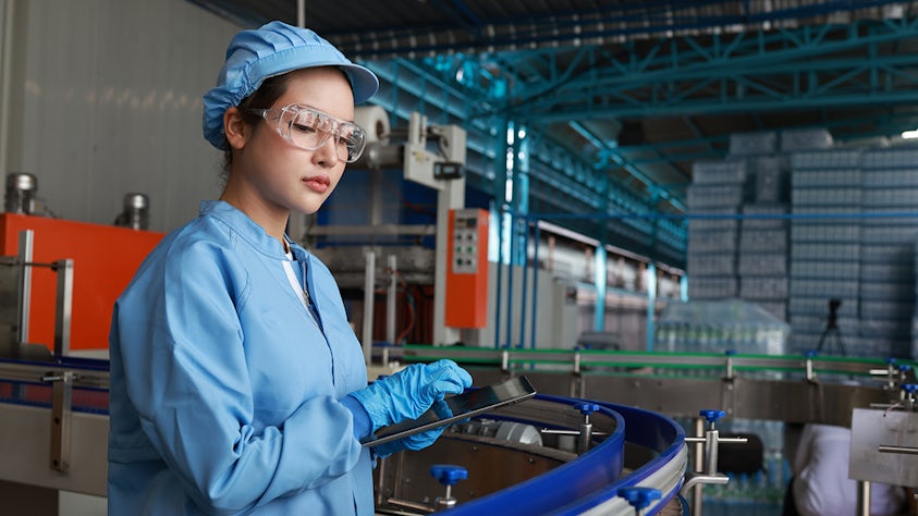 Production leader checks the readiness of the machine before starting to run the production.