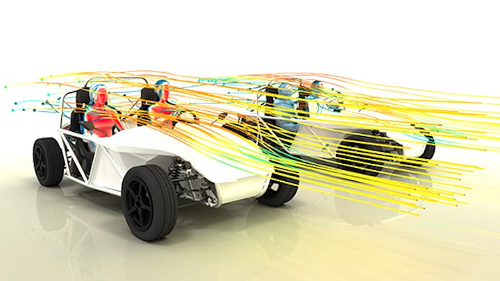 Simcenter STAR-CCM+ mock-up of two racing buggies.