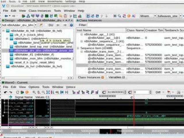 Screenshot of Veloce Visualizer debugging a design.