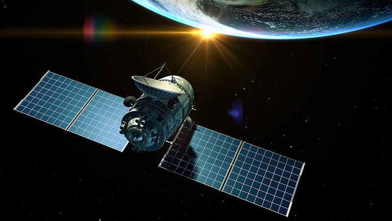 A telecommunications satellite orbiting the earth must accommodate higher payload powers with reduced mass, volume and cost.