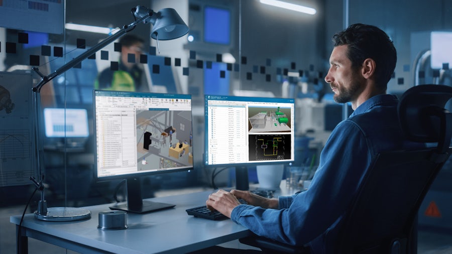 Engineer designing asset