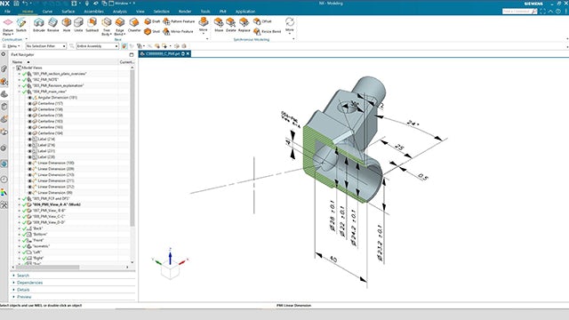 The automatically created PMIs lock on to the boundary representation geometry of the 3D model to form a comprehensive GPS. The result can be exported in JT or STEP file formats for easy utilization in manufacturing, quality assurance or other downstream activities.