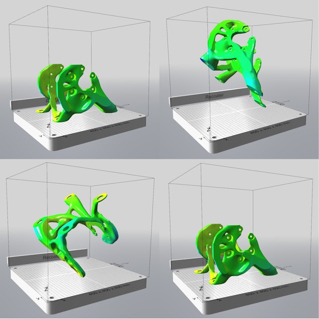 The results of orientation optimization resulting from different input options.