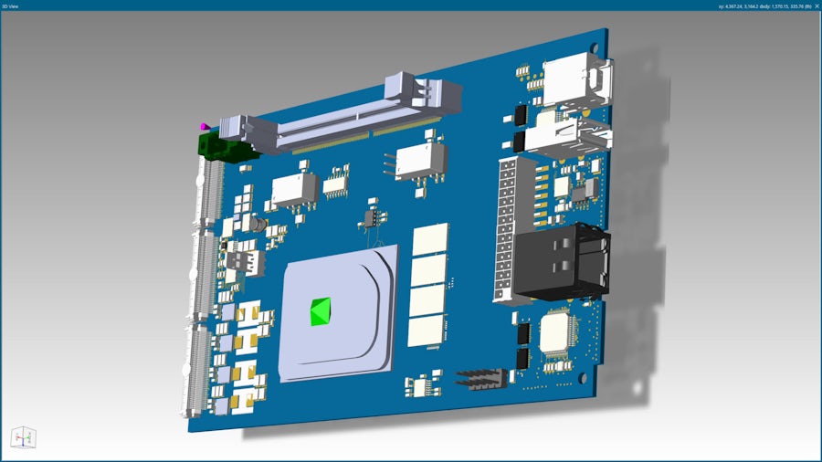 3D PCB view in Xpedition 