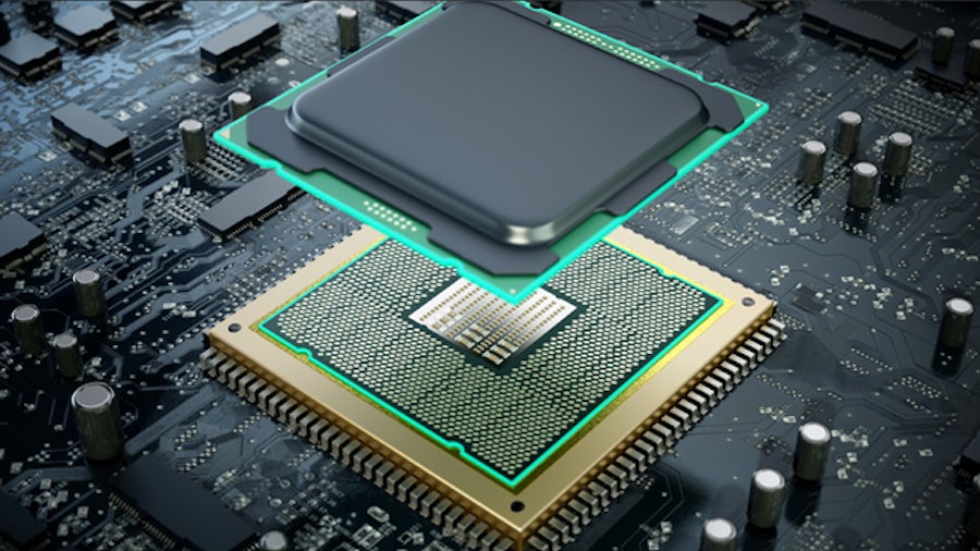 Silicon IC semiconductor array photo