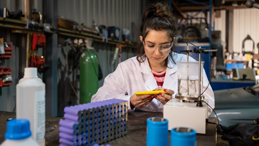 Scientist working on a project