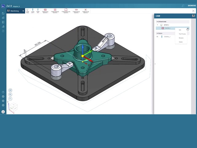 Zel X 인터페이스에서 CAD/CAM 모델을 보여주는 화면