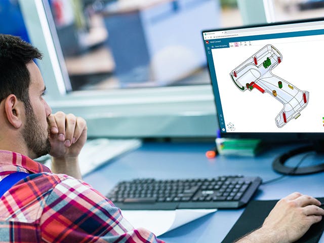 Engineer optimizing a new part design for injection molding.