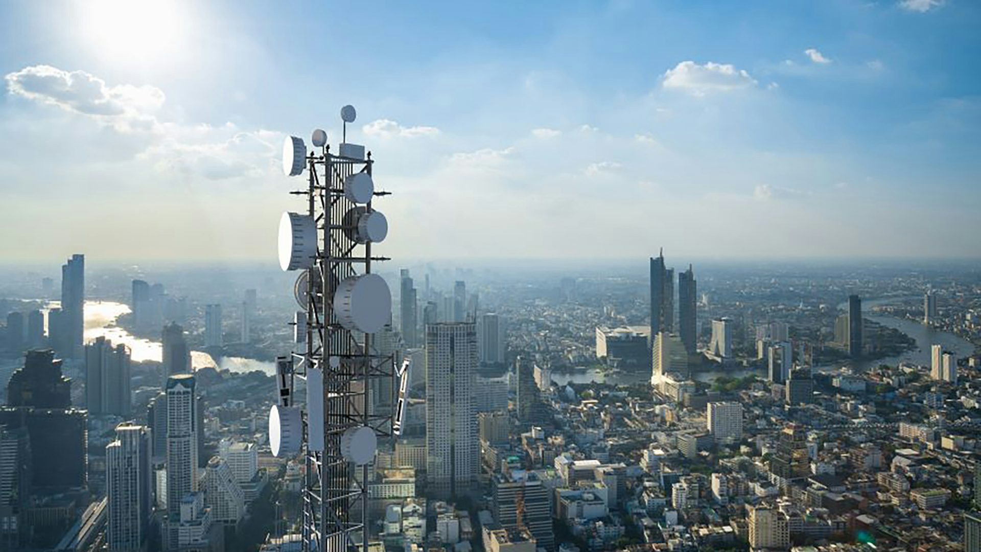 5G tower in a large city
