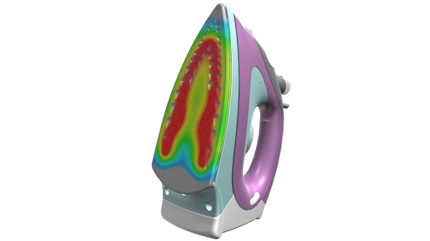 Simcenter 3D - Structural Analysis - Thermal results of a clothes iron