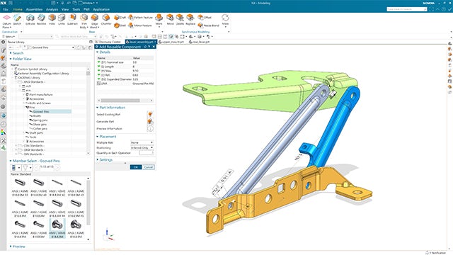 Screenshot of an NX MCAD dashboard.