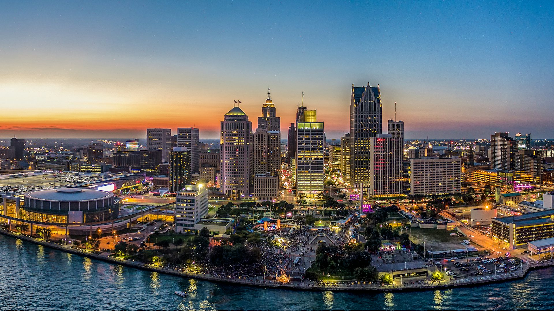 Skyline image of Detroit, the home of Realize LIVE Americas 2025. 