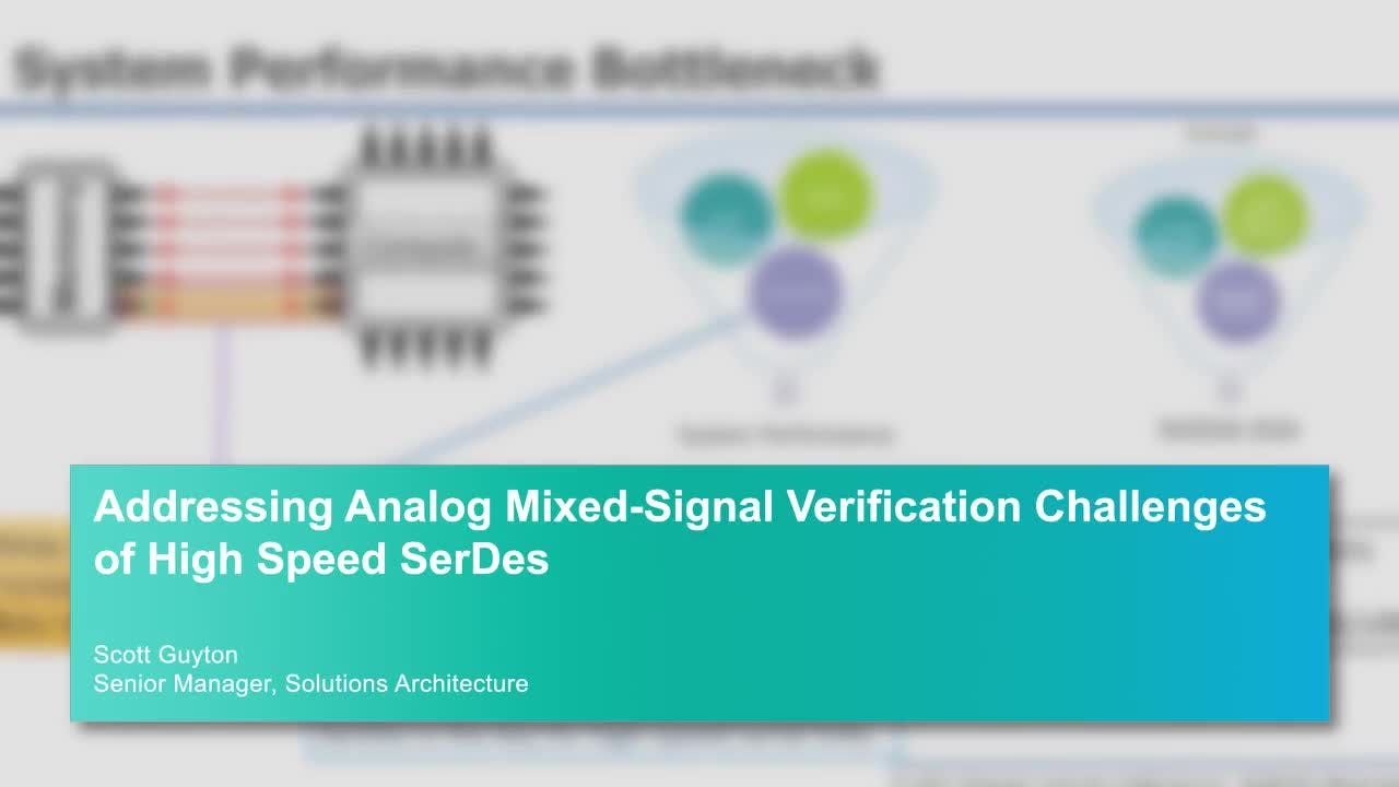 Addressing Analog Mixed-Signal Verification Challenges of High Speed SerDes