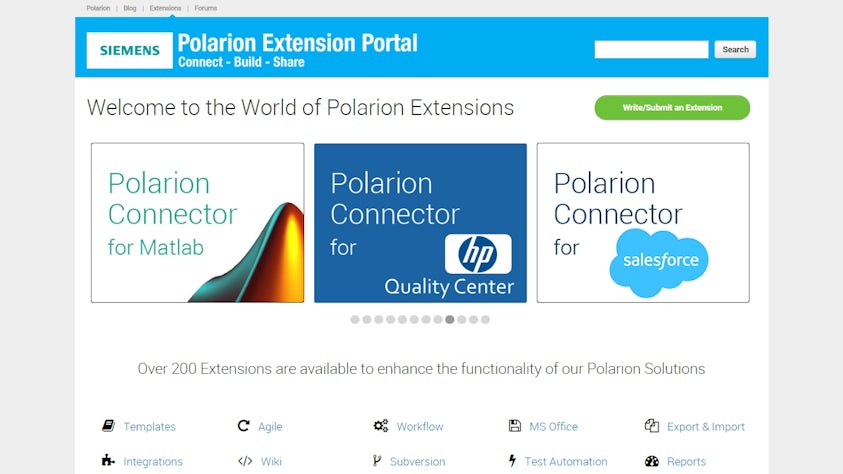 Screenshot of Polarion software.