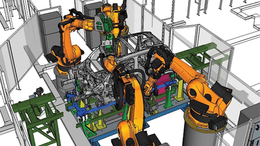 Tecnomatix facilitates robot programming.