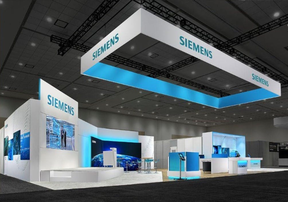 Siemens booth rendering for ITC 2023
