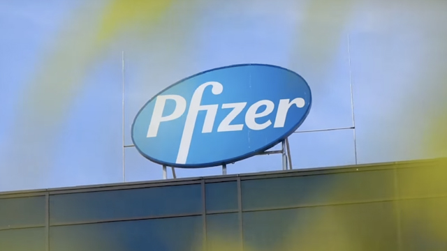 辉瑞公司在他们大楼顶部的标志