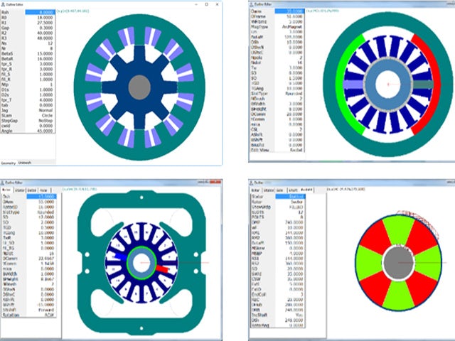 Six separate outline editors for six different products in Simcenter SPEED.