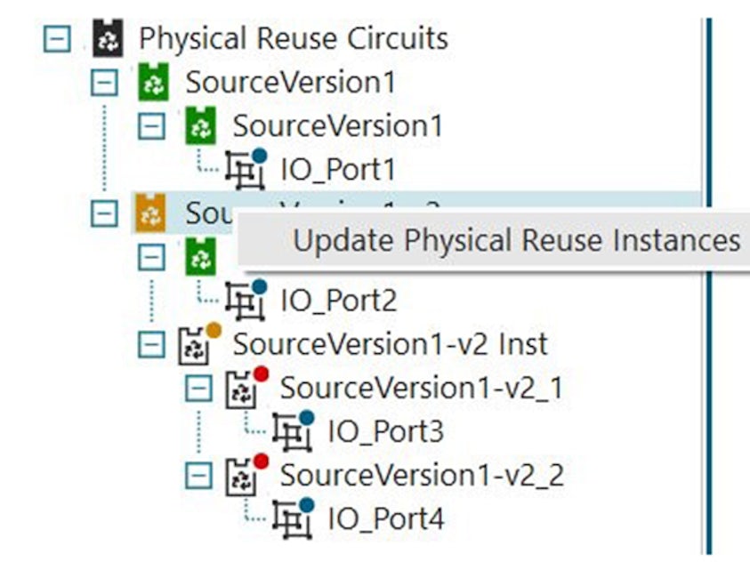 Update physical reuse instances command shown in dropdown menu