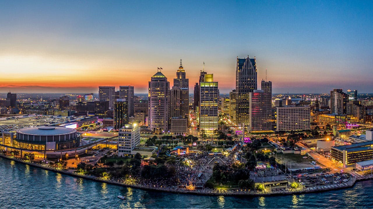 Skyline of Detroit, Mich., the home of Realize LIVE Americas 2025.