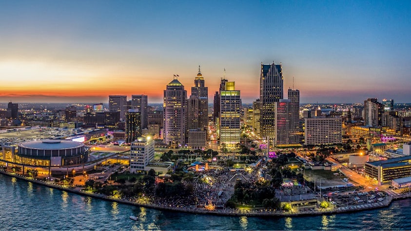 Skyline image of Detroit, the home of Realize LIVE Americas 2025.