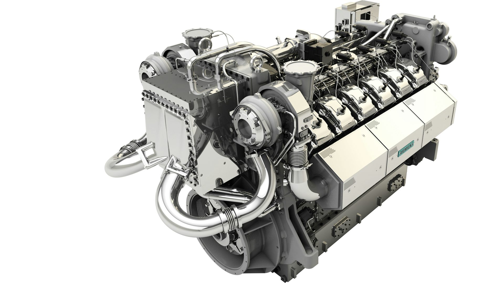 A complex engine modeled in a Computer-Aided Design system using a 3D geometric modeling kernel.