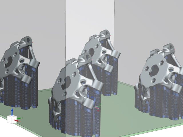 Screenshot di una build di additive manufacturing.