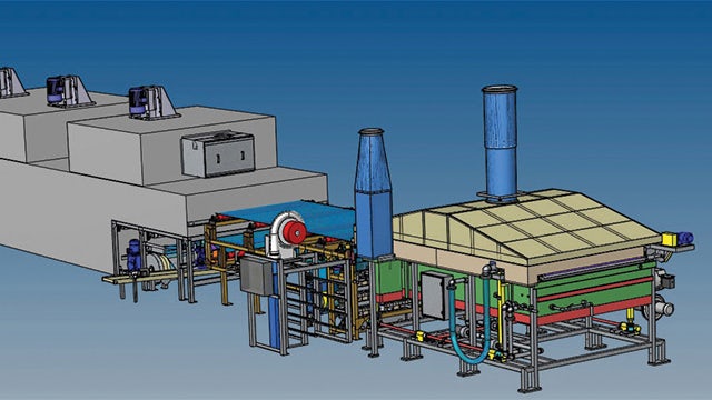 CAD assembly of a food processing oven designed by Lanly using the synchronous technology functionality of Solid Edge.