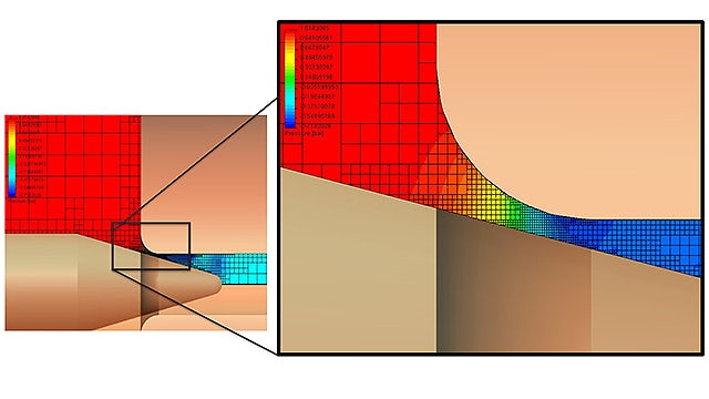 On-screen image of a CAD-embedded CFD tool