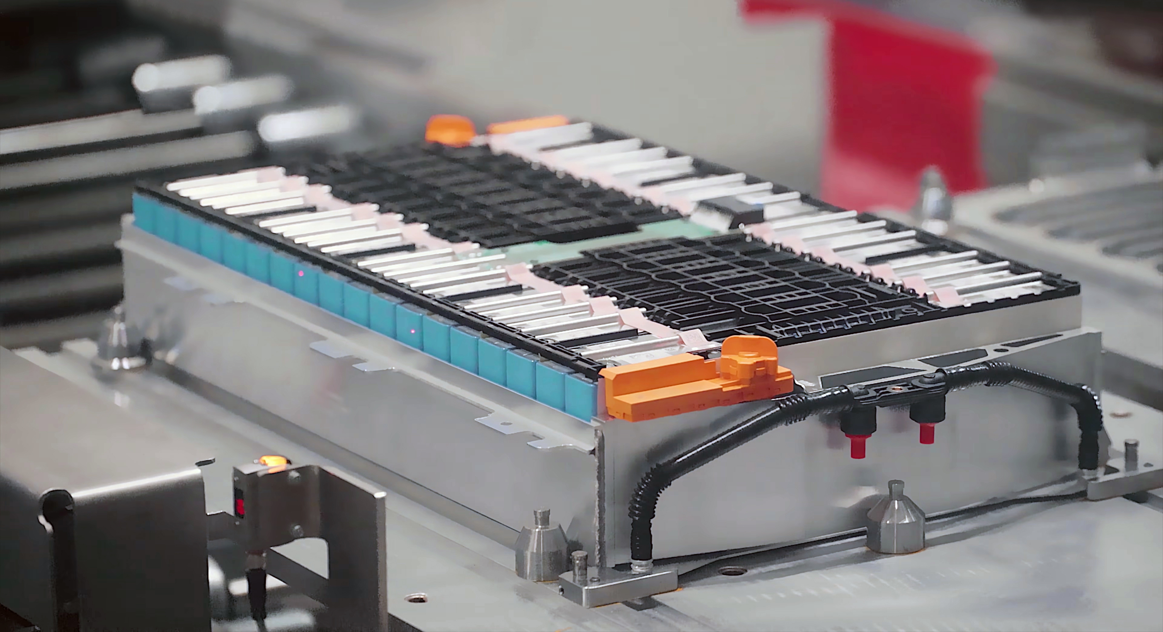 Battery manufacturing process close-up