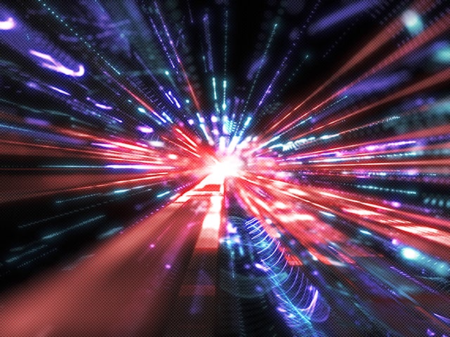 Warp speed multi-color starburst | Calibre xACT efficient algorithms, advanced computational methods, and a multi-threaded, distributed processing architecture provide performance and capacity to handle multi-million instance digital designs.
